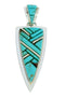 Southwestern Sterling Silver Turquoise Inlay Pendant AX23401
